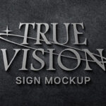 Luxury Silver Signboard Logo Mockup