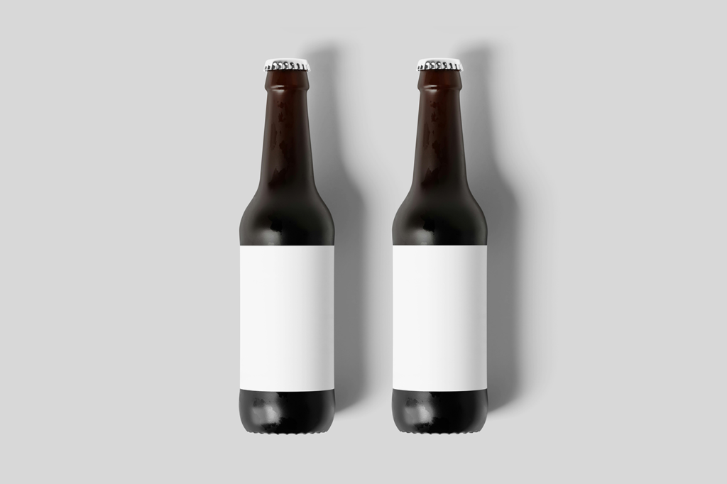 Lying Beer Bottle Mockups