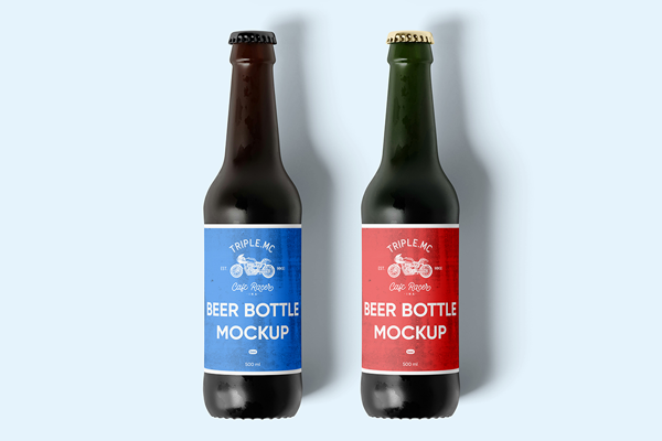 Lying Beer Bottle Mockups