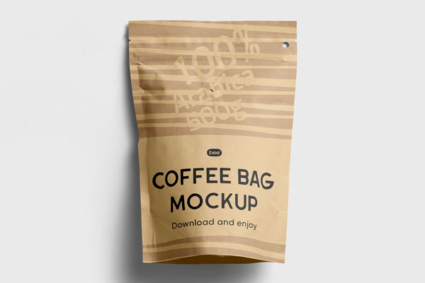 Lying Coffee Bag Mockup