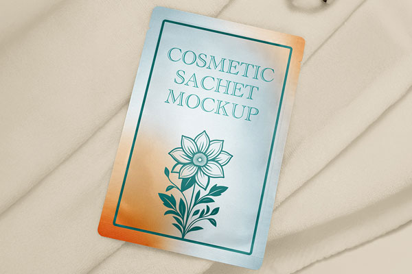 Lying Cosmetic Sachet Mockup