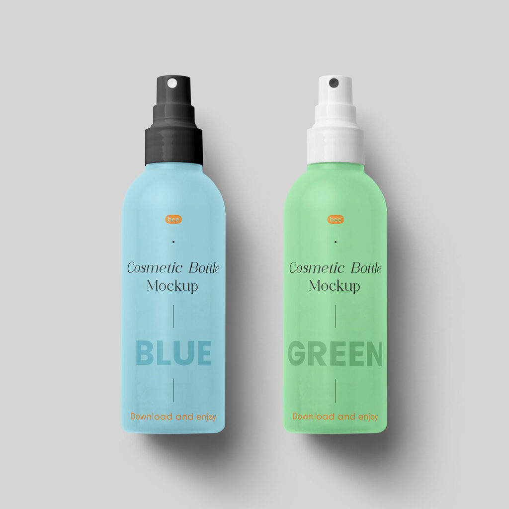 Lying Cosmetic Spray Bottle Mockup