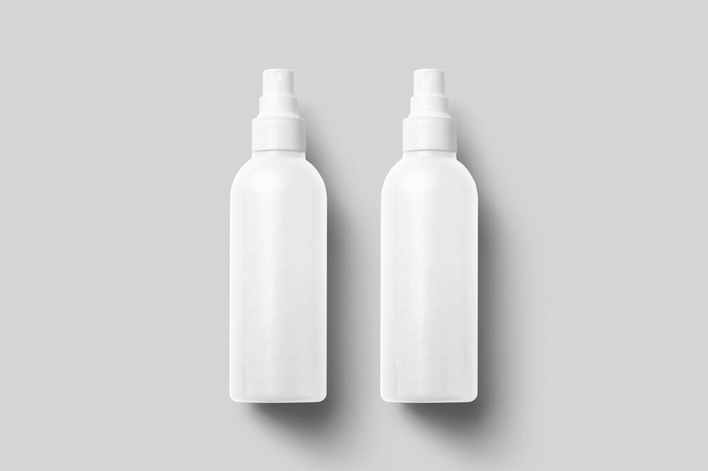 Lying Cosmetic Spray Bottle Mockup