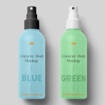 Lying Cosmetic Spray Bottle Mockup