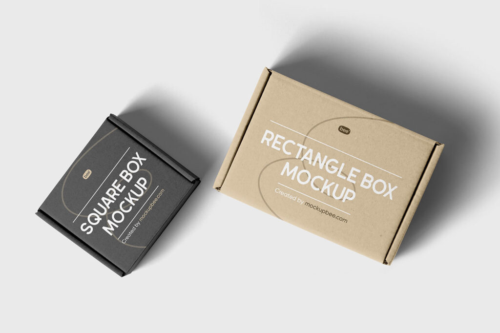 Lying Double Box Mockup