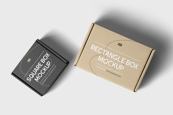 Lying Double Box Mockup