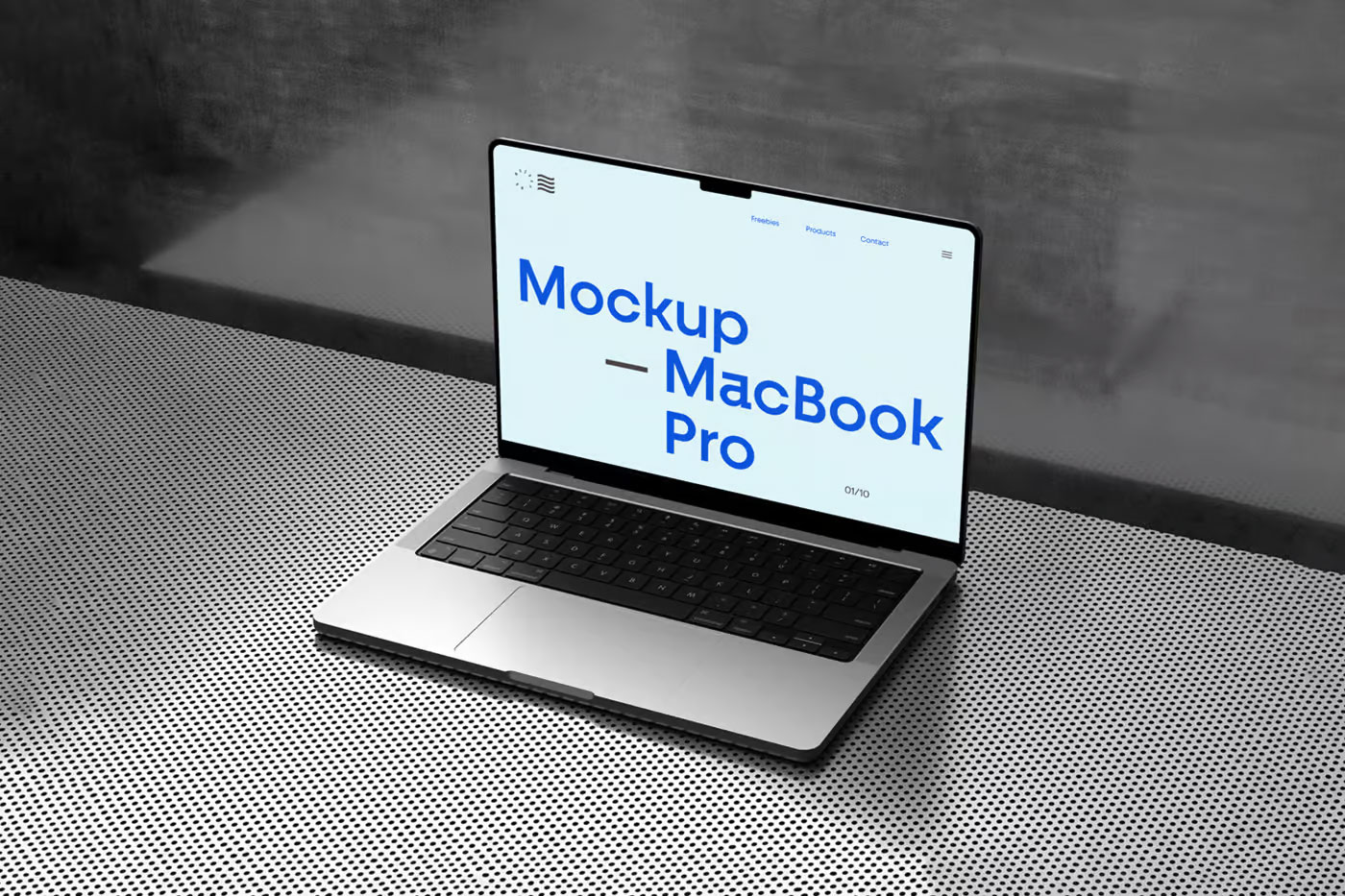 Free Lying MacBook Pro Mockup PSD Template