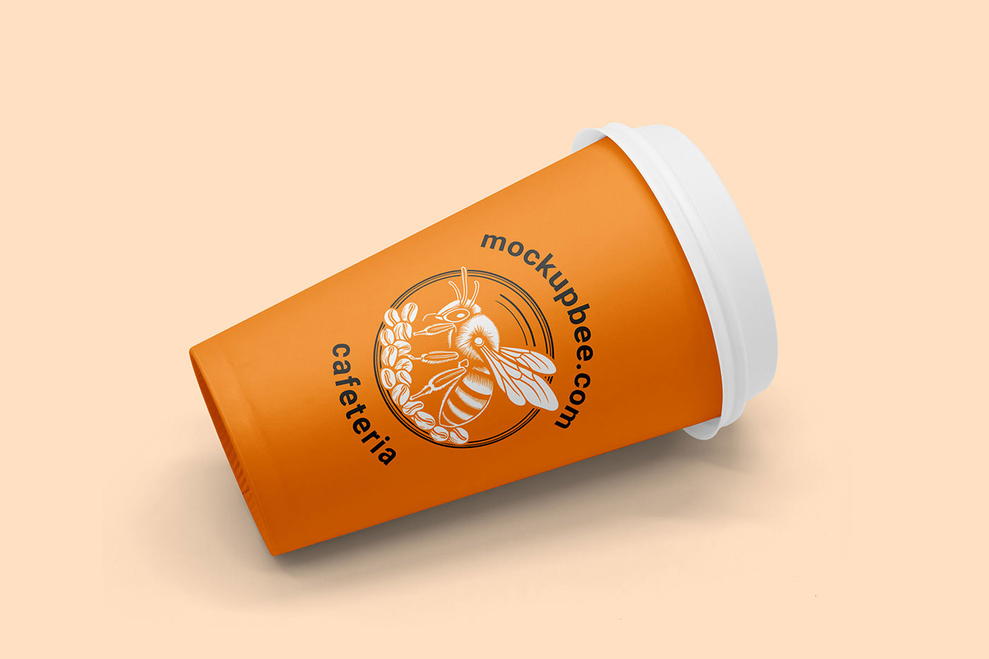 Free Lying Paper Cup Mockup PSD Template