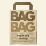 Lying Small Paper Bag Mockup