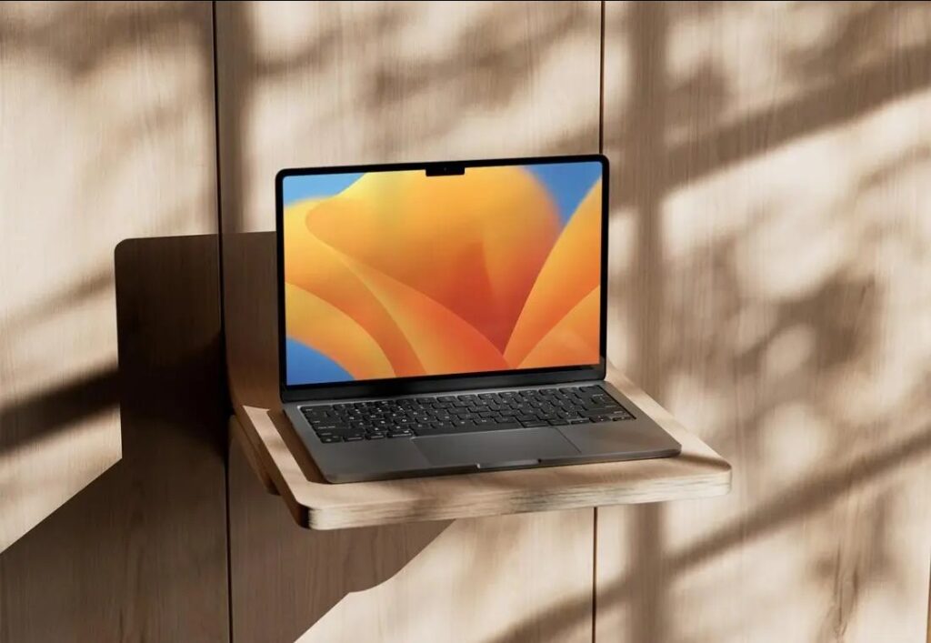 M2 MacBook Air Mockup in Perspective View
