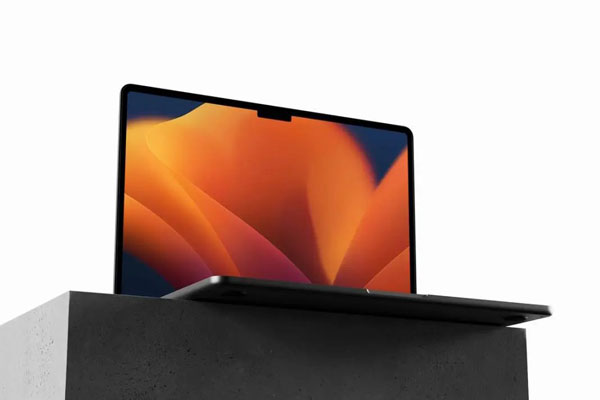 M2 MacBook Air Mockup in Perspective View