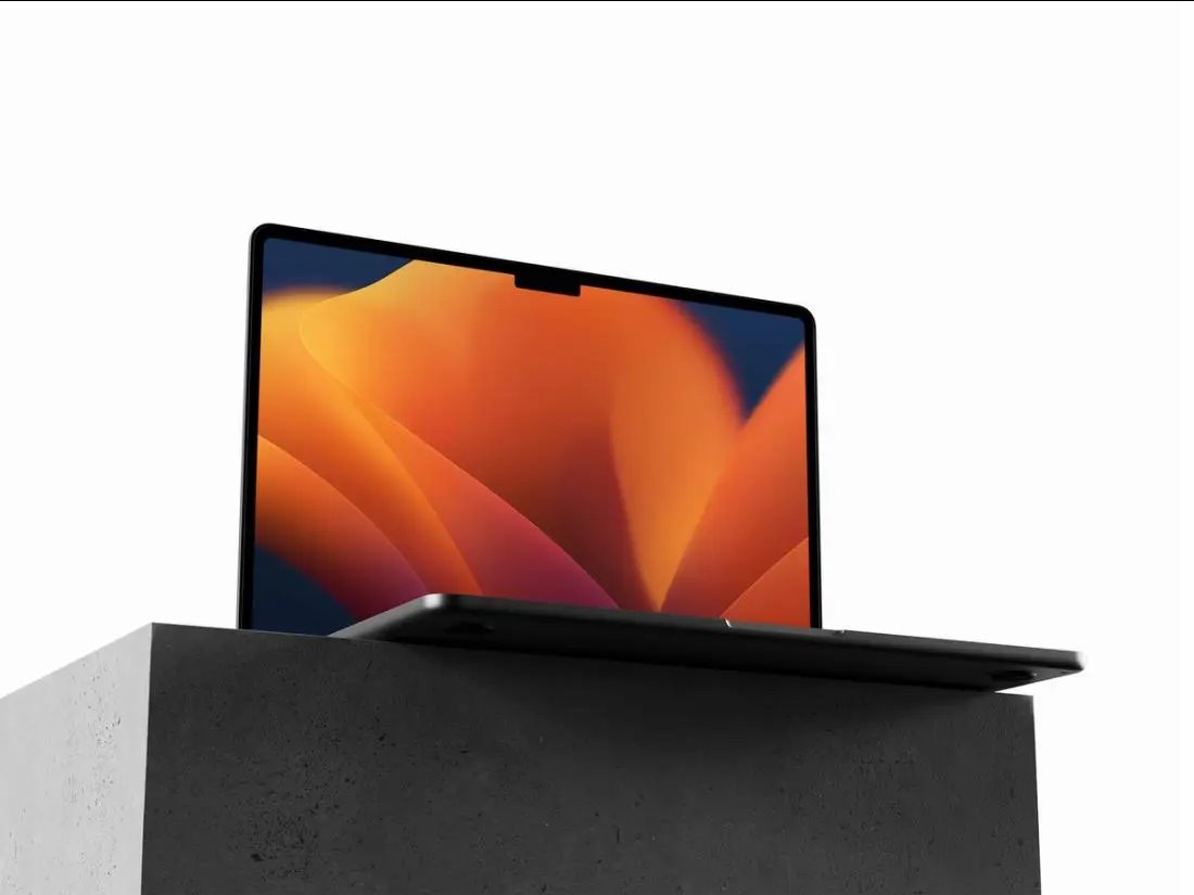 M2 MacBook Air Mockup in Perspective View FREE PSD
