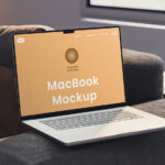 MacBook Laptop Mockup in Perspective Scene