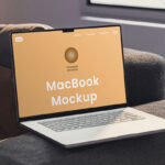 MacBook Laptop Mockup in Perspective Scene