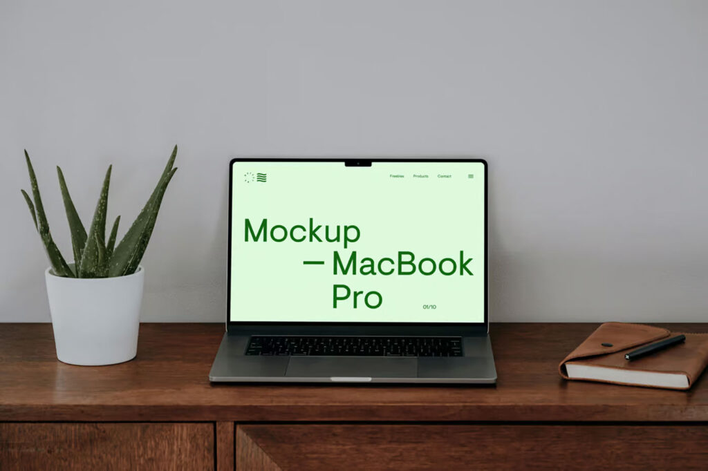 MacBook on Dresser Mockup