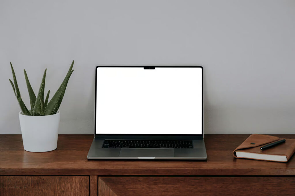 MacBook on Dresser Mockup