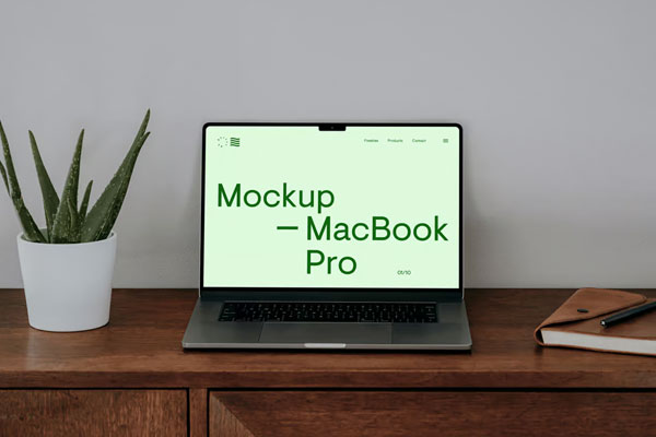 MacBook on Dresser Mockup