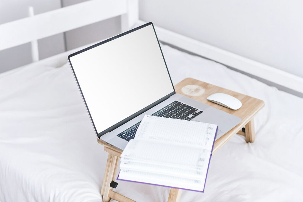 MacBook on Stand Mockup