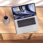 Macbook Pro M2 Mockup in Perspective Vision