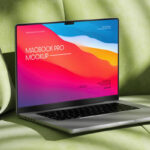 MacBook Pro Mockup on Sofa