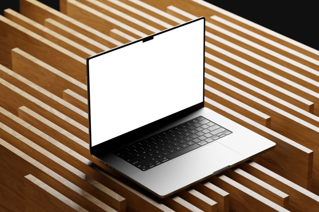MacBook Pro Mockup on Wood