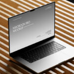 MacBook Pro Mockup on Wood