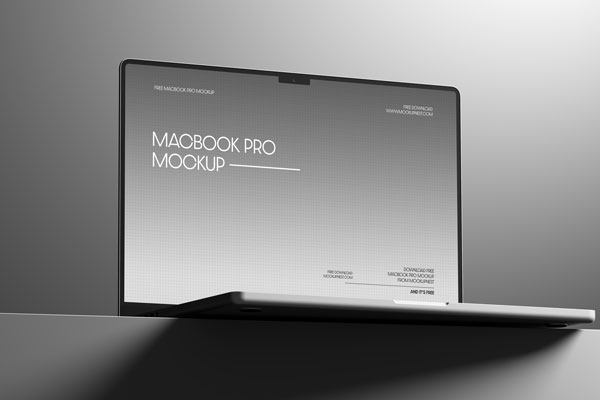 MacBook Pro Mockup with Dark Contrast Lighting