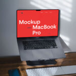 MacBook Pro on Stand Mockup