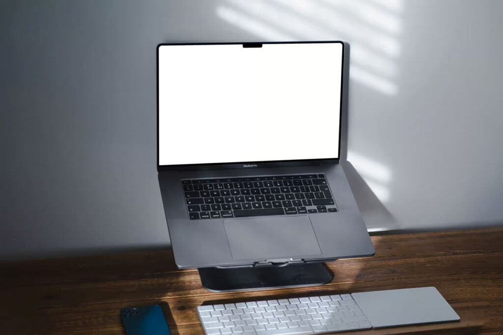 MacBook Pro on Stand Mockup
