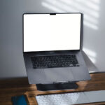 MacBook Pro on Stand Mockup