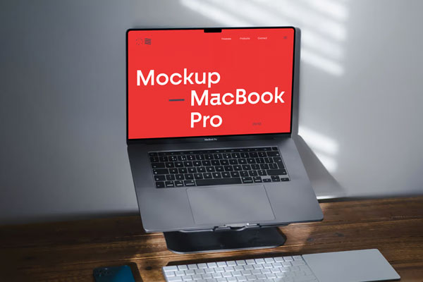 MacBook Pro on Stand Mockup
