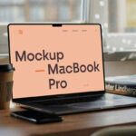 MacBook Pro on Writing Desk Mockup