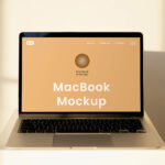 MacBook Screen on Coffee Table Mockup