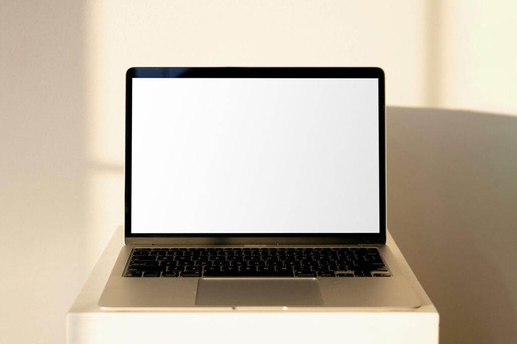 MacBook Screen on Coffee Table Mockup
