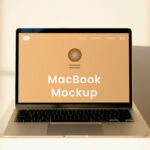 MacBook Screen on Coffee Table Mockup