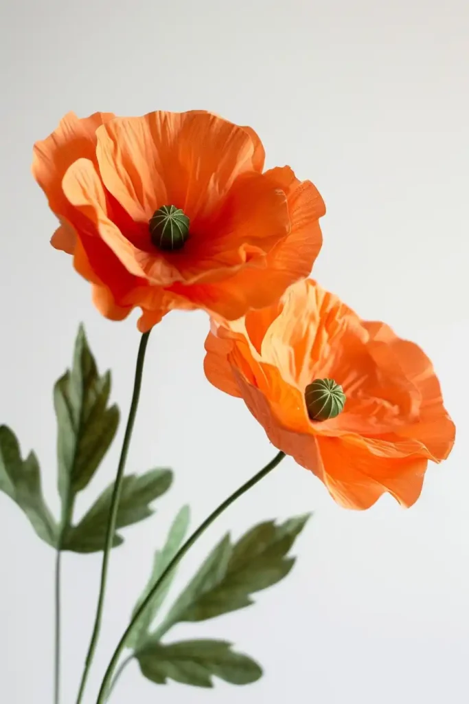 Macro Poppies on White