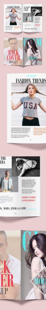 Magazine Cover and Inner Pages Mockup Template