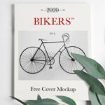 Magazine Cover Attached to a Wall Mockup