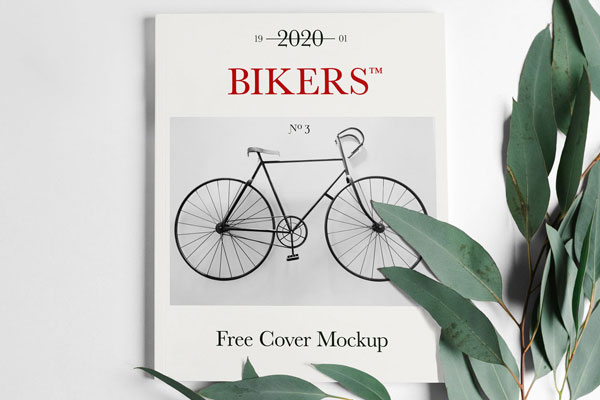 Magazine Cover Attached to a Wall Mockup