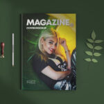 Magazine Cover Mockup Placed in the Top View