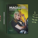 Magazine Cover Mockup Placed in the Top View