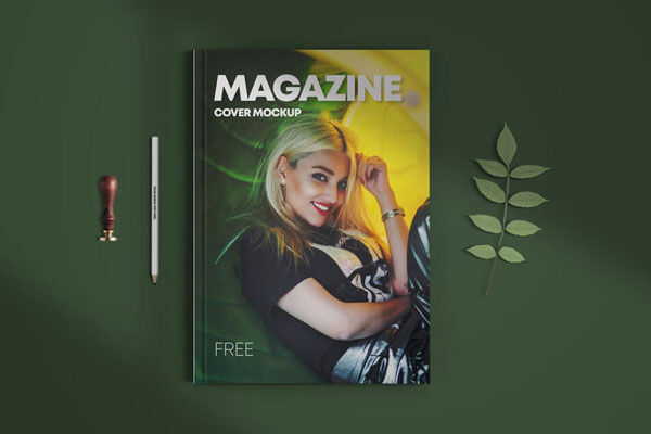 Magazine Cover Mockup Placed in the Top View