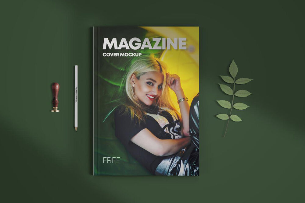Magazine Cover Mockup Placed in the Top View