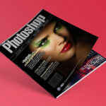 Magazine Falling to the Back Mockup with a Perspective View