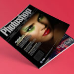 Magazine Falling to the Back Mockup with a Perspective View