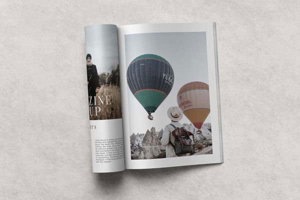 Magazine Mockup in Facing Sight