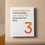 Magazine Mockup on Table in Facing View