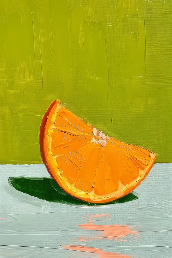 Maira Kalman-Inspired Orange Slice ai prompt preview