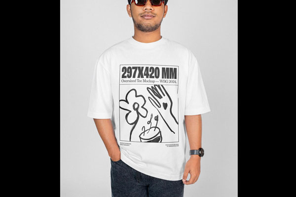 Man Oversized T-shirt Mockup Front View