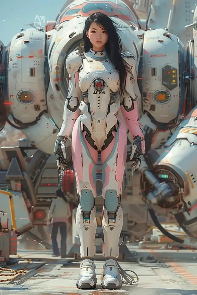 Mecha Girl and Spaceship